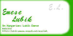 emese lubik business card